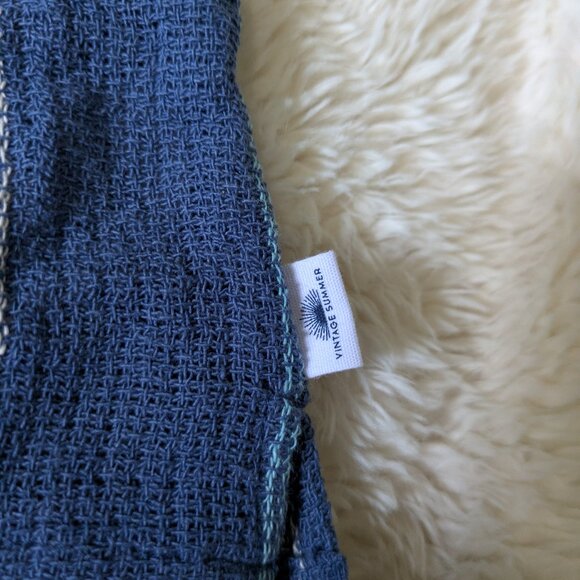 Men's Vintage Summer Set Blue Stripes Brand New NWT Buttons Pockets Drawstrings - Picture 6 of 12